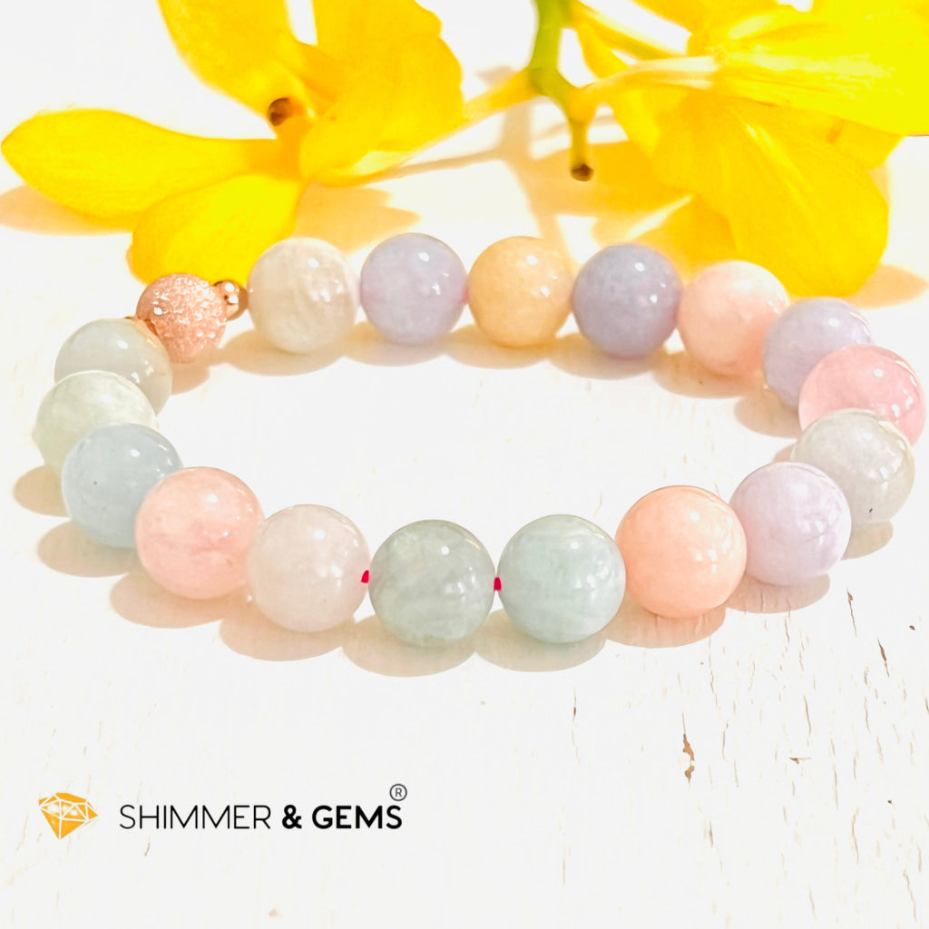 Beryl Healing Bracelet 10Mm (Morganite Heliodor Aquamarine) Bracelets