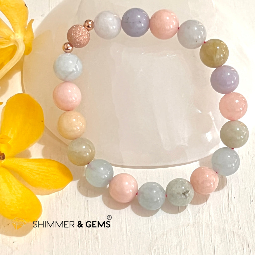 Beryl Healing Bracelet 10Mm (Morganite Heliodor Aquamarine) Bracelets