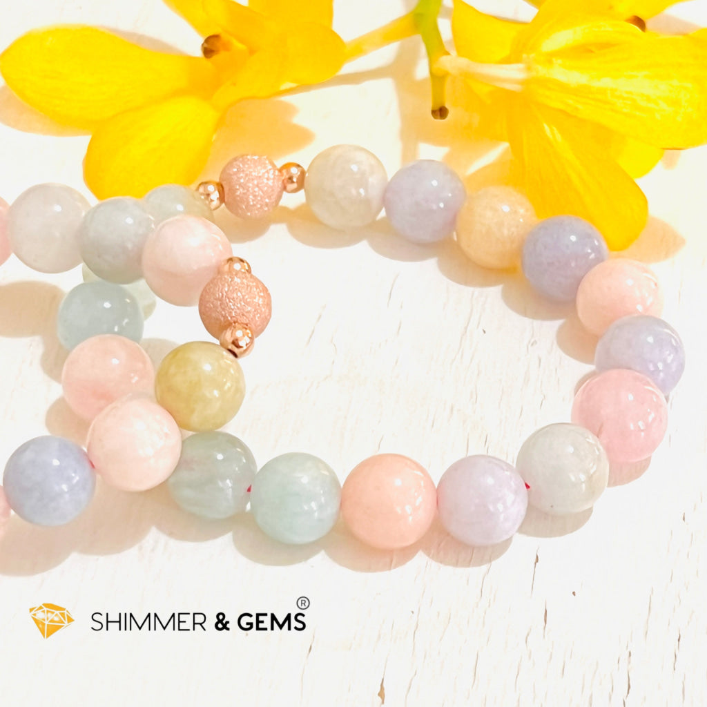 Beryl Healing Bracelet 10Mm (Morganite Heliodor Aquamarine) Bracelets