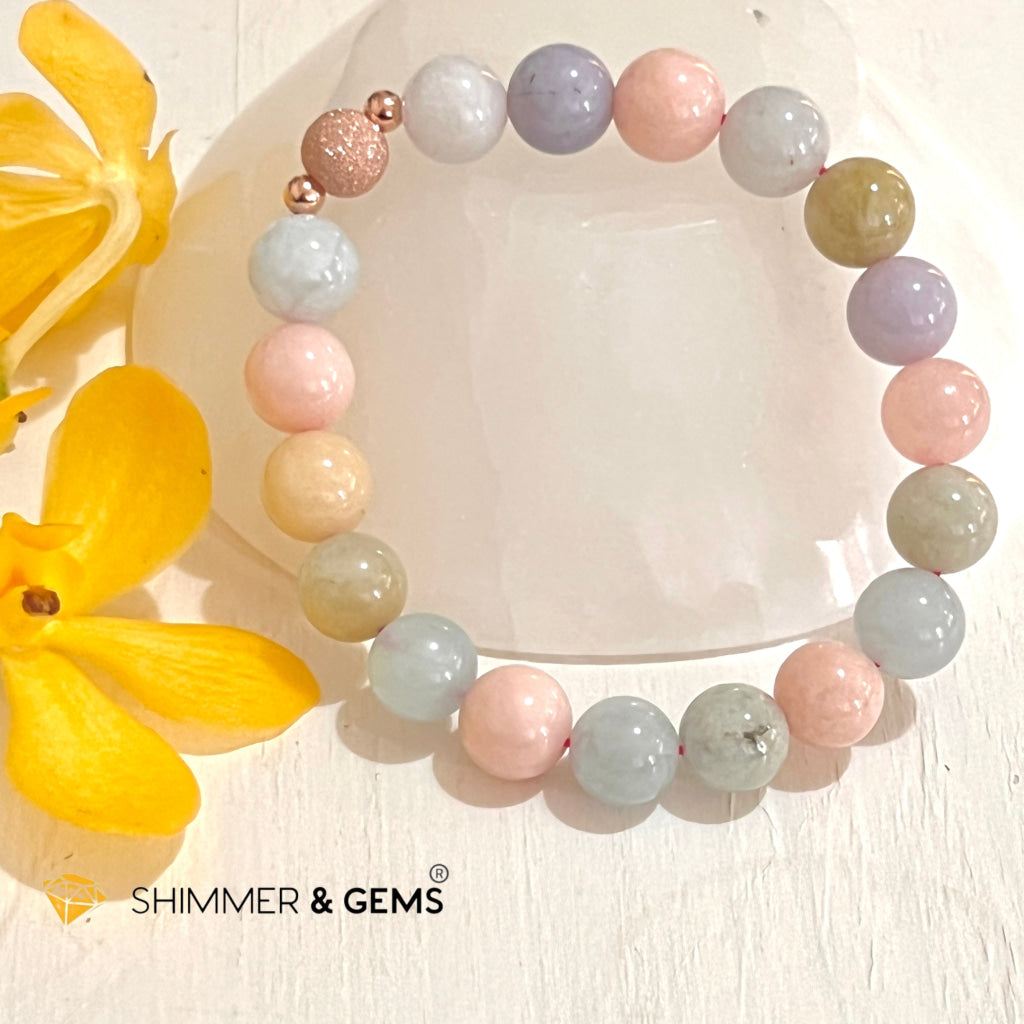 Beryl Healing Bracelet 10Mm (Morganite Heliodor Aquamarine) Bracelets
