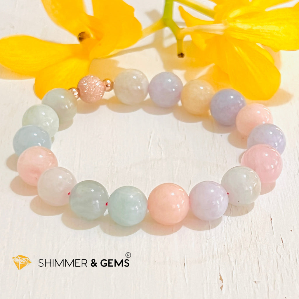 Beryl Healing Bracelet 10Mm (Morganite Heliodor Aquamarine) Bracelets
