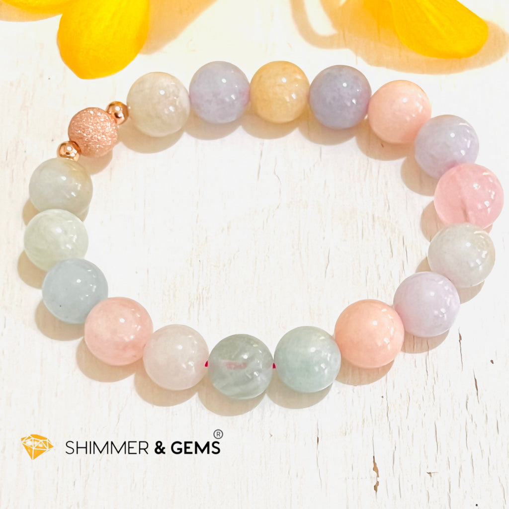 Beryl Healing Bracelet 10Mm (Morganite Heliodor Aquamarine) Bracelets