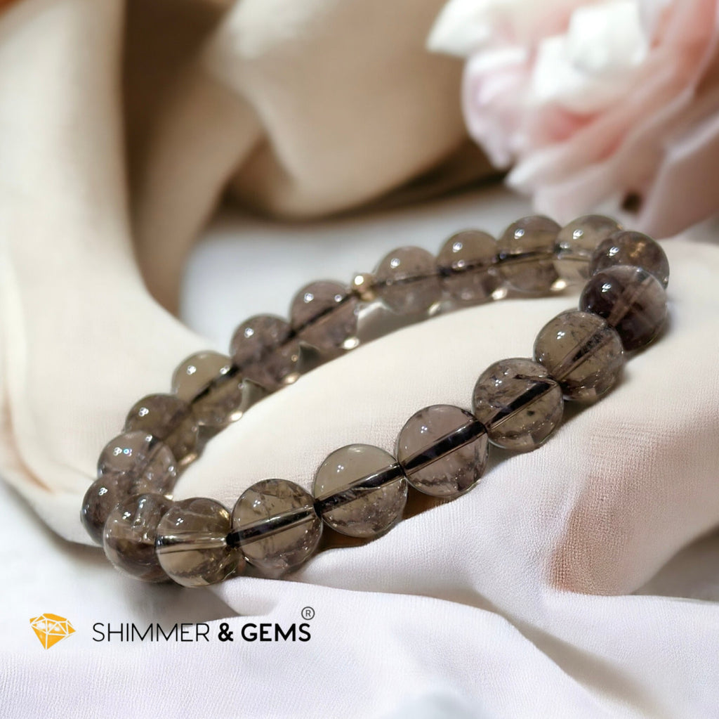 Black Gold Azeztulite 10mm Bracelet with 14k gold filled, Premium, Encoded & Activated