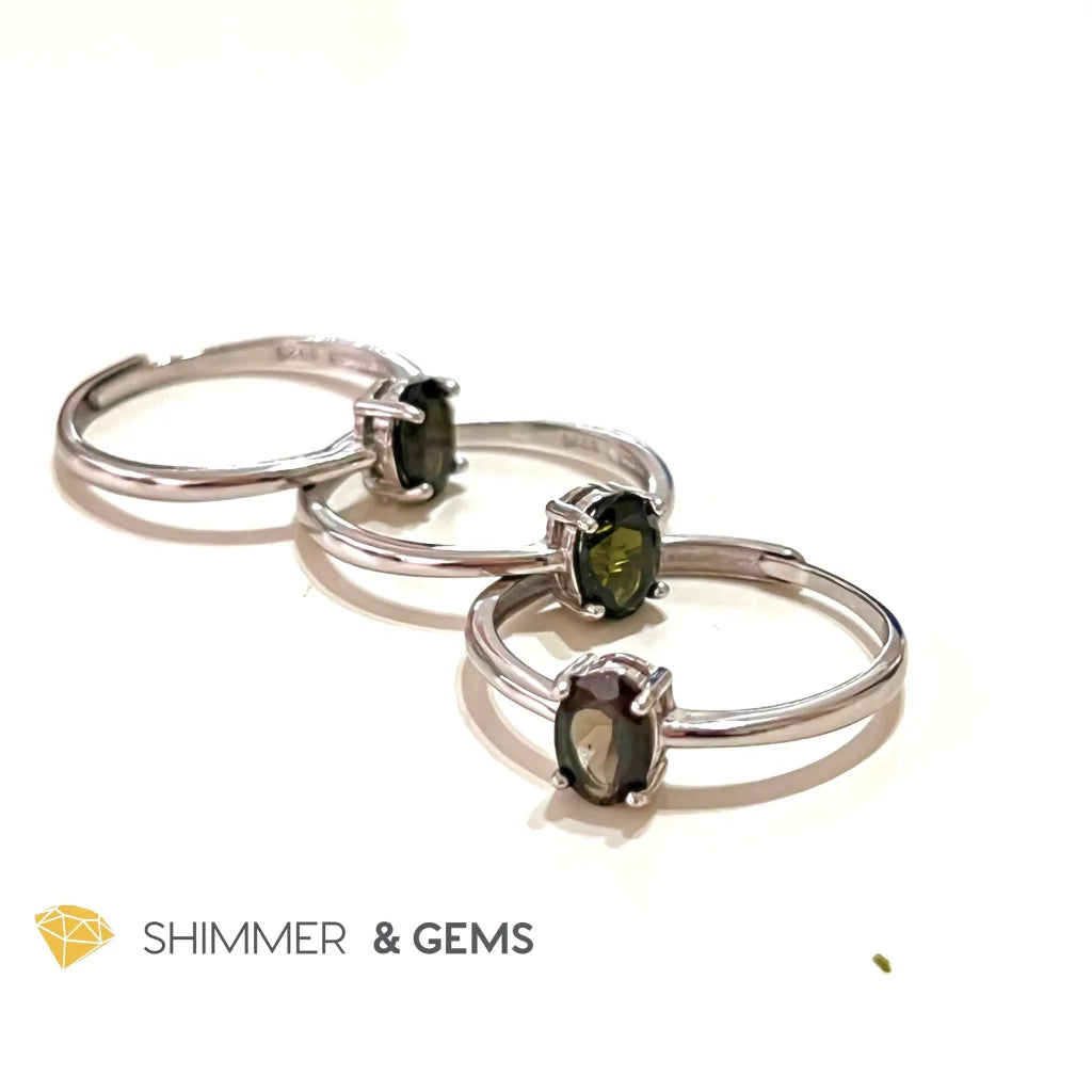 Black Tourmaline 925 Silver Ring Protection