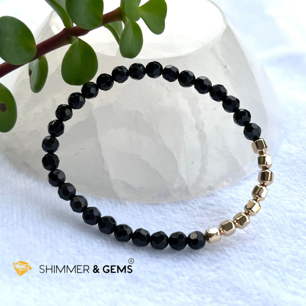 Black Tourmaline Fortune 8 Bracelet (Protection) 5.5 Bracelets