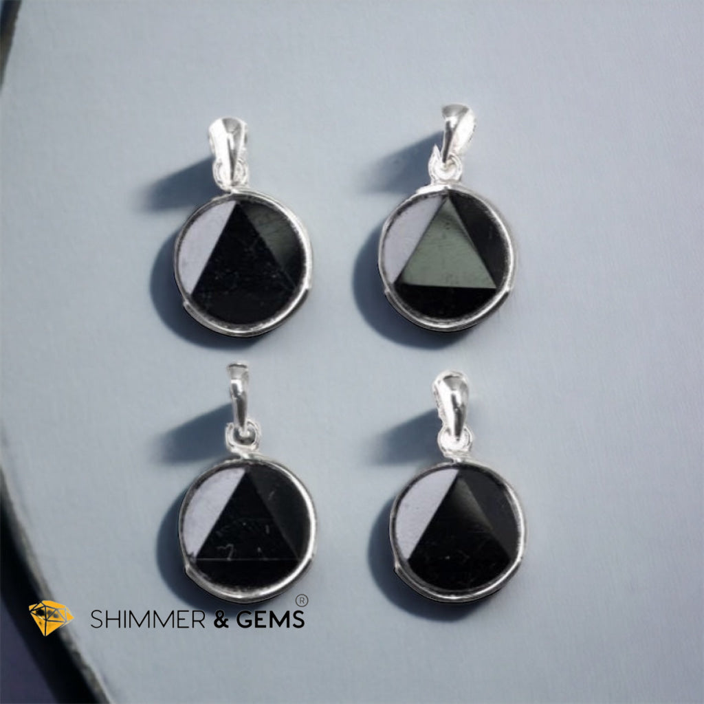 Black Tourmaline Star of David Pendant 925 Silver