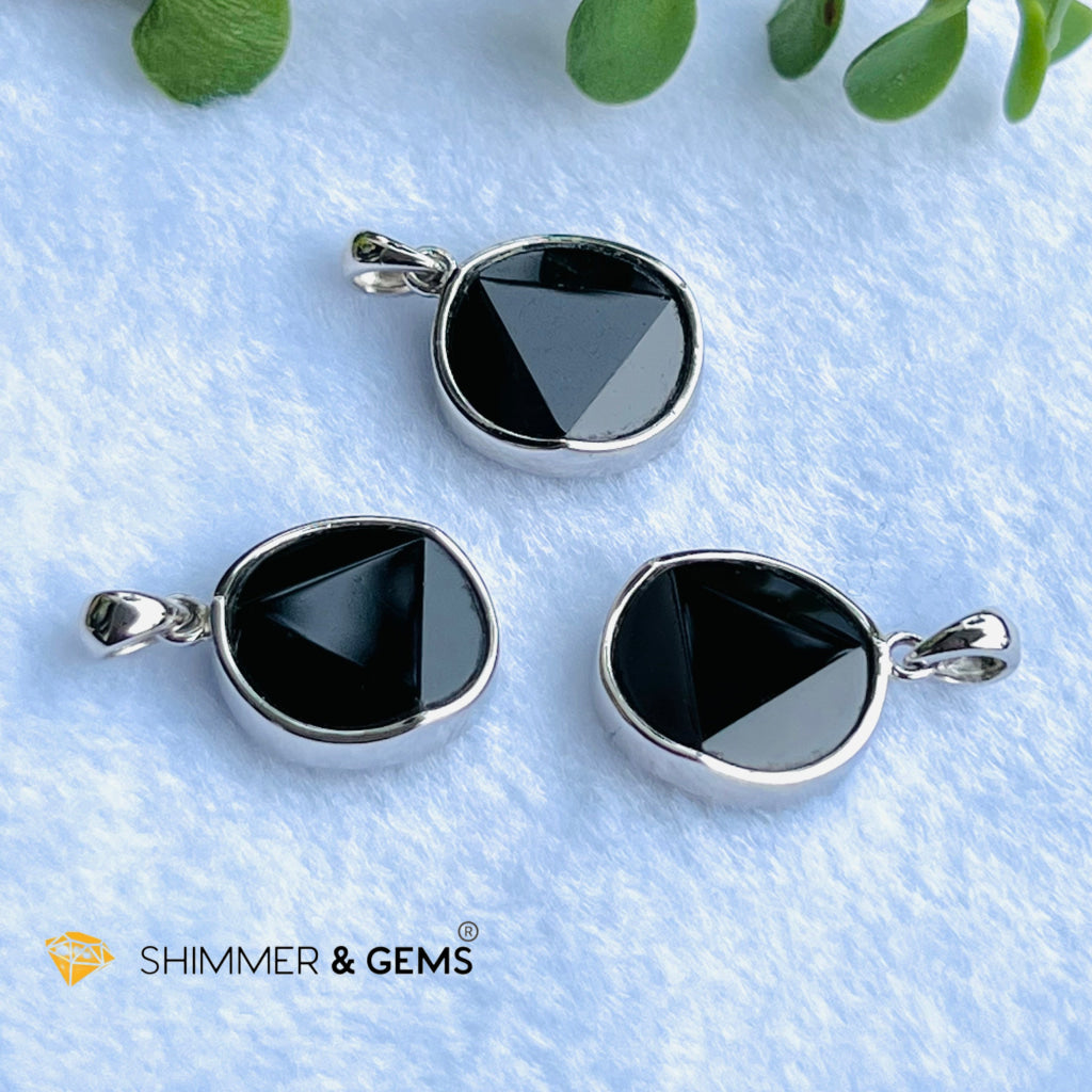 Star Of David Black Tourmaline 15Mm Pendant 925 Silver Charms & Pendants