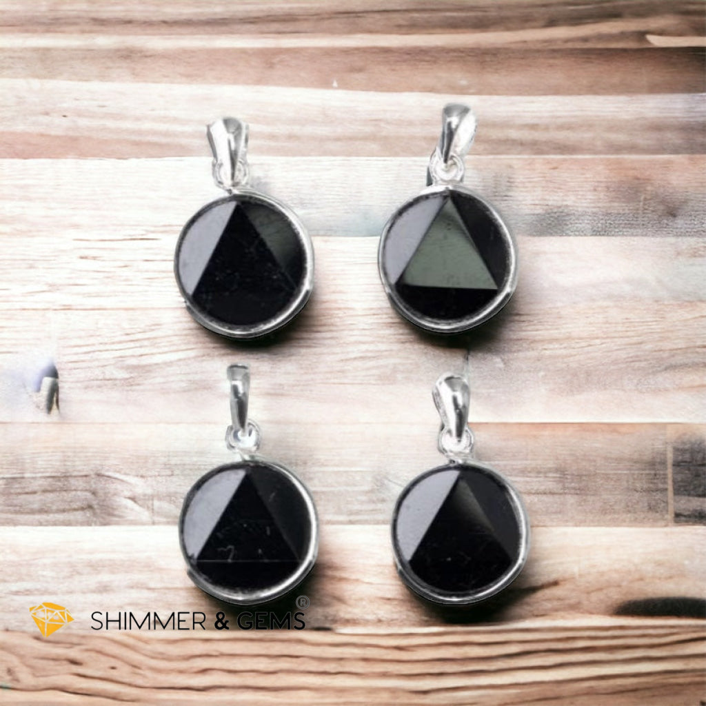 Black Tourmaline Star of David Pendant 925 Silver