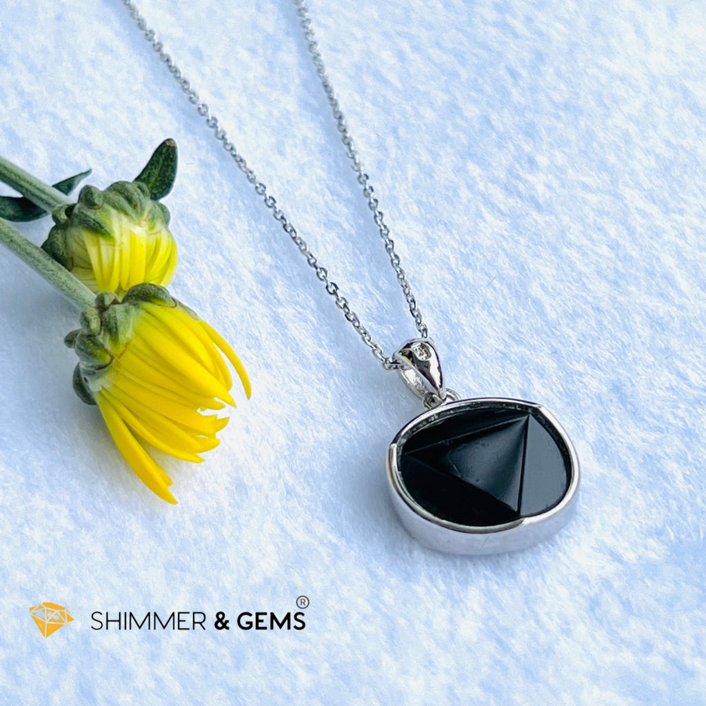 Star Of David Black Tourmaline 15Mm Pendant 925 Silver Charms & Pendants