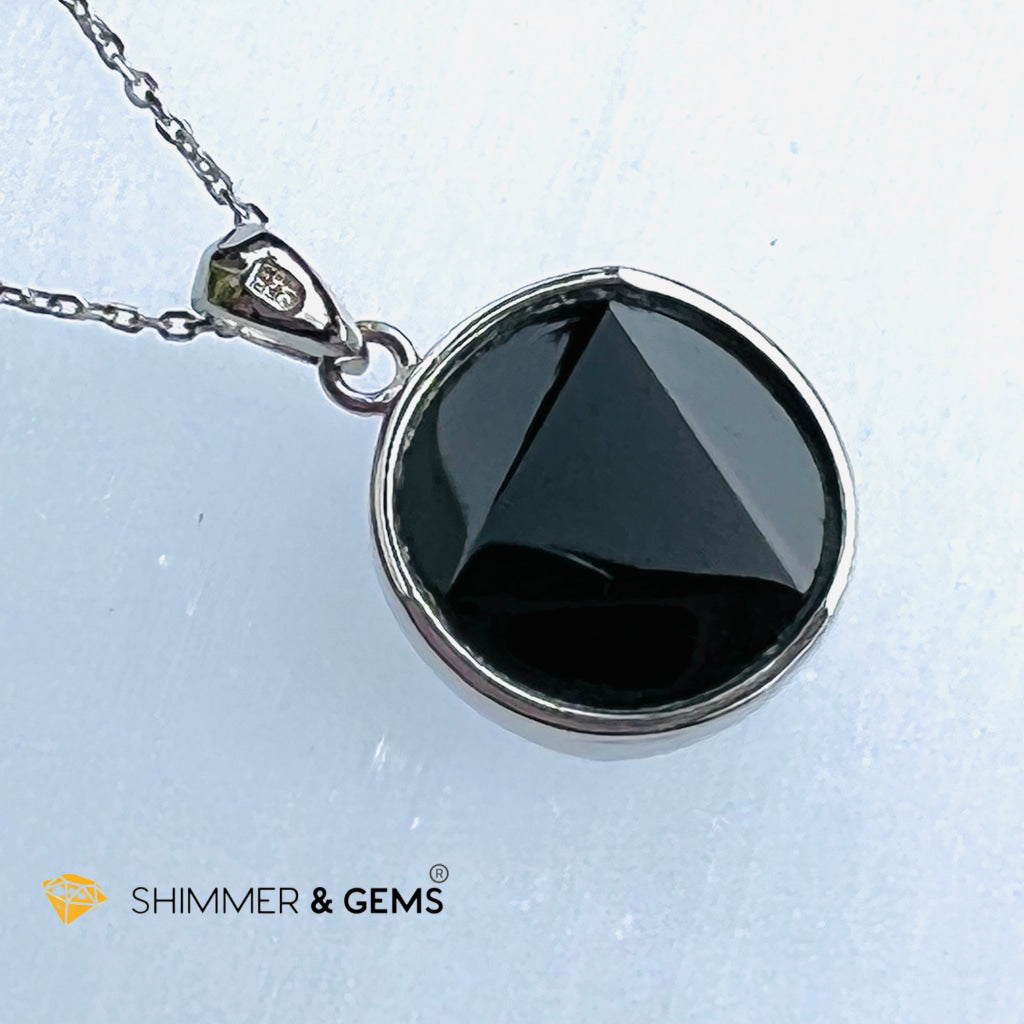 Star Of David Black Tourmaline 15Mm Pendant 925 Silver Charms & Pendants