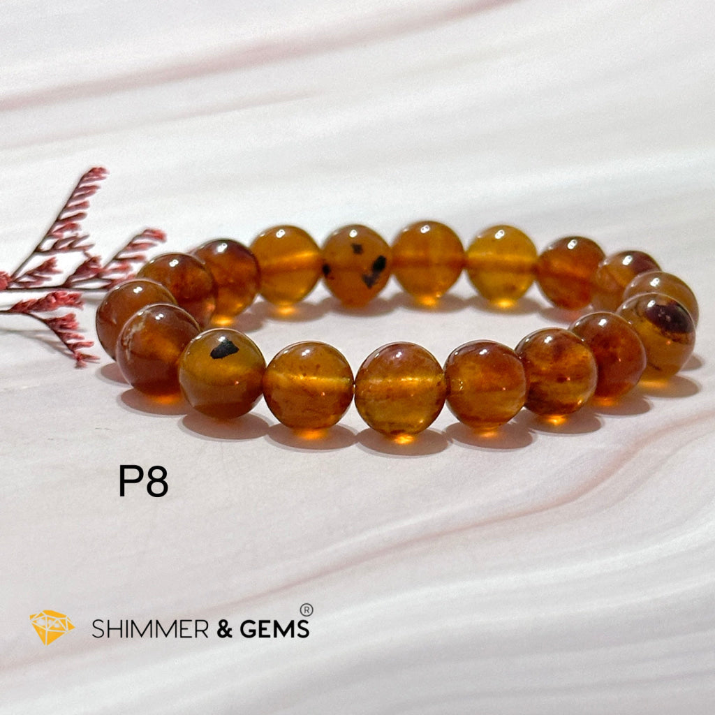 Blue Amber 10Mm Bracelet With 14K Gold Filled Bead Photo 8 (6)