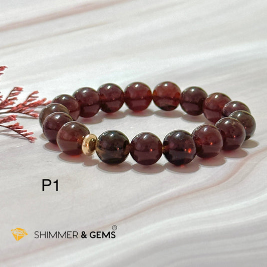 Blue Amber 10Mm Bracelet With 14K Gold Filled Bead Photo 1 (5.5)