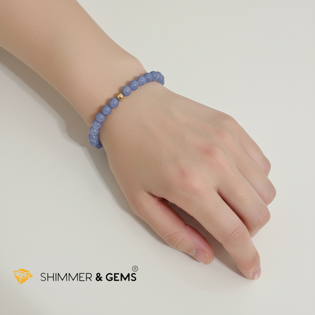 Blue Chalcedony Water Element Bracelet (Premium, 6mm)