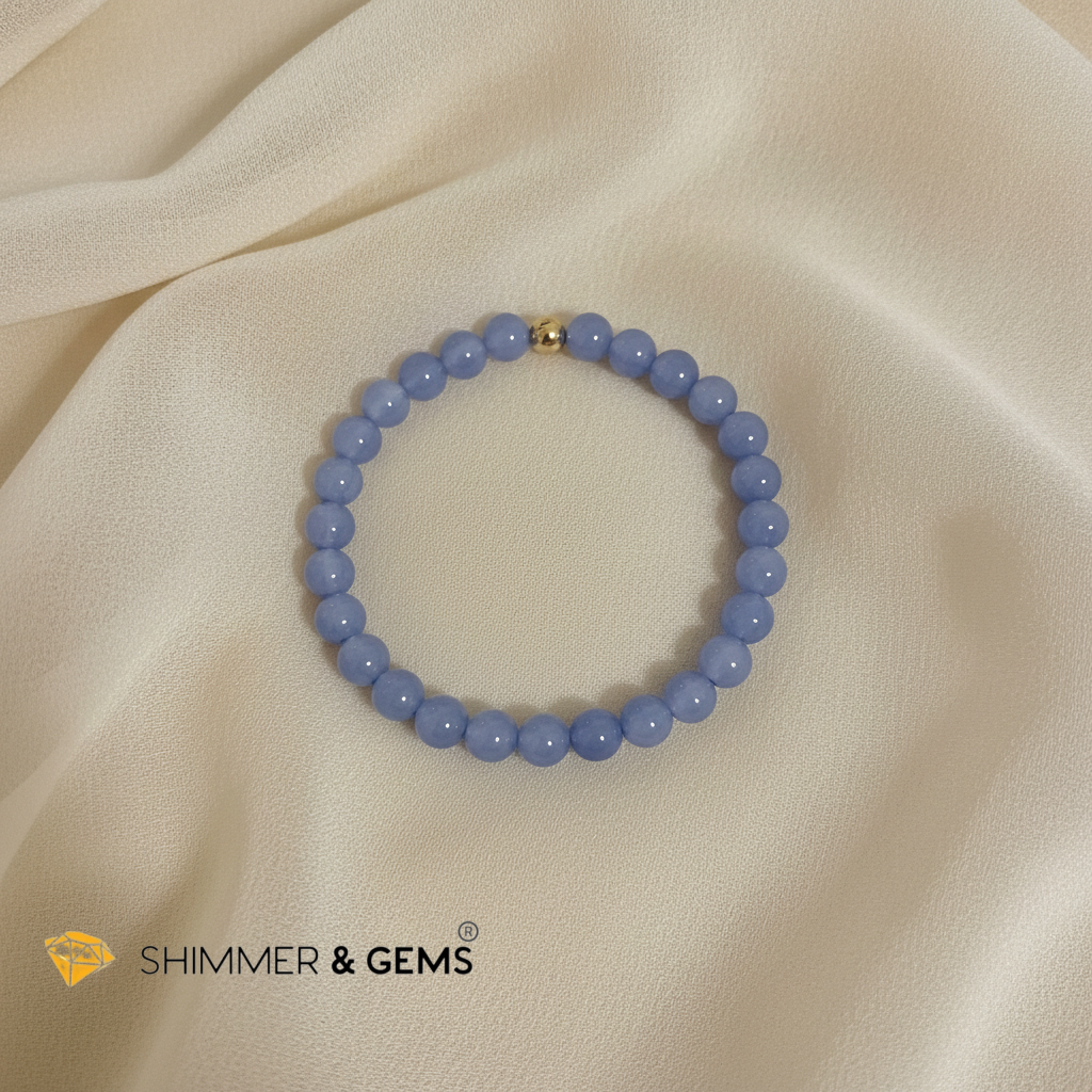 Blue Chalcedony Water Element Bracelet (Premium, 6mm)