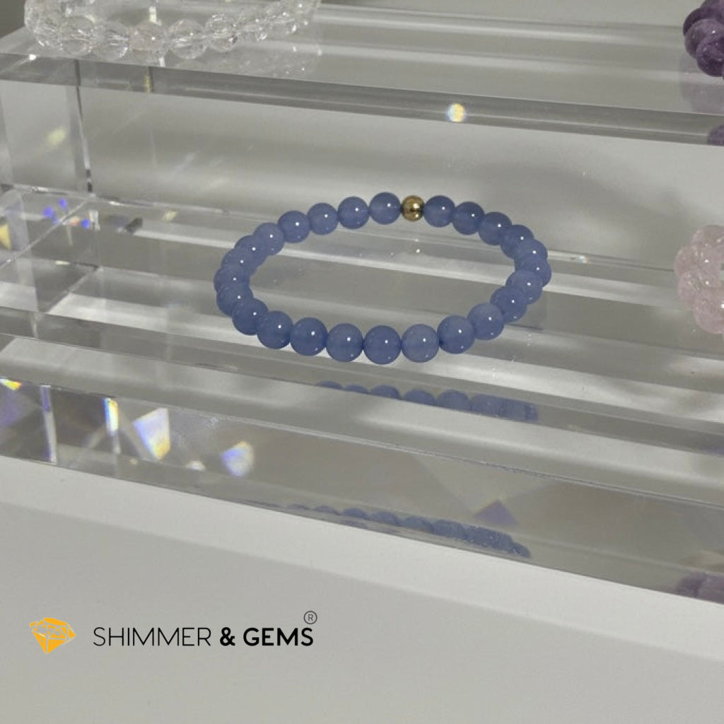 Blue Chalcedony Water Element Bracelet (Premium, 6mm)
