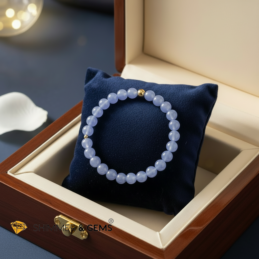Blue Chalcedony Water Element Bracelet (Premium, 6mm)