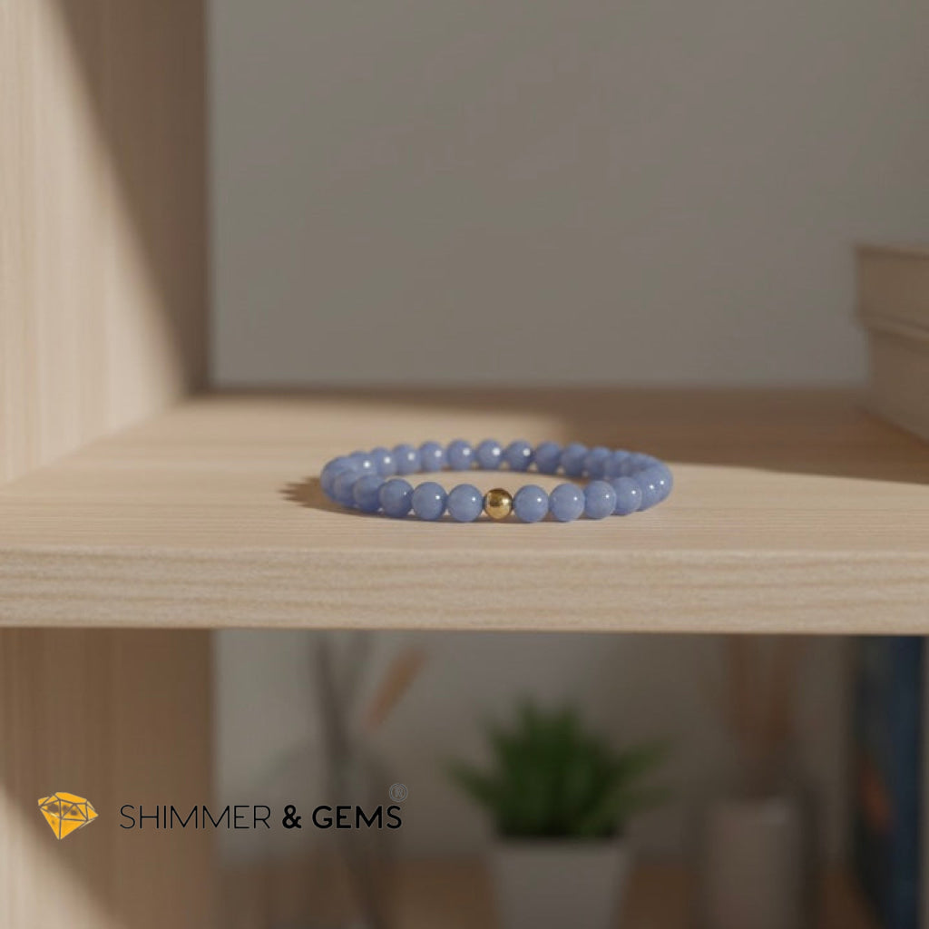 Blue Chalcedony Water Element Bracelet (Premium, 6mm)