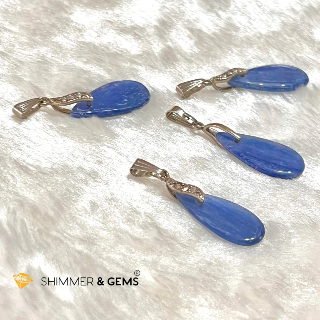 Blue Kyanite Drop Pendant  (Alloy)