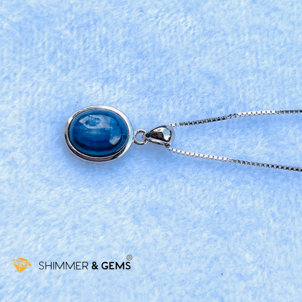 Blue Kyanite Oval Pendant Aa Grade Charms & Pendants