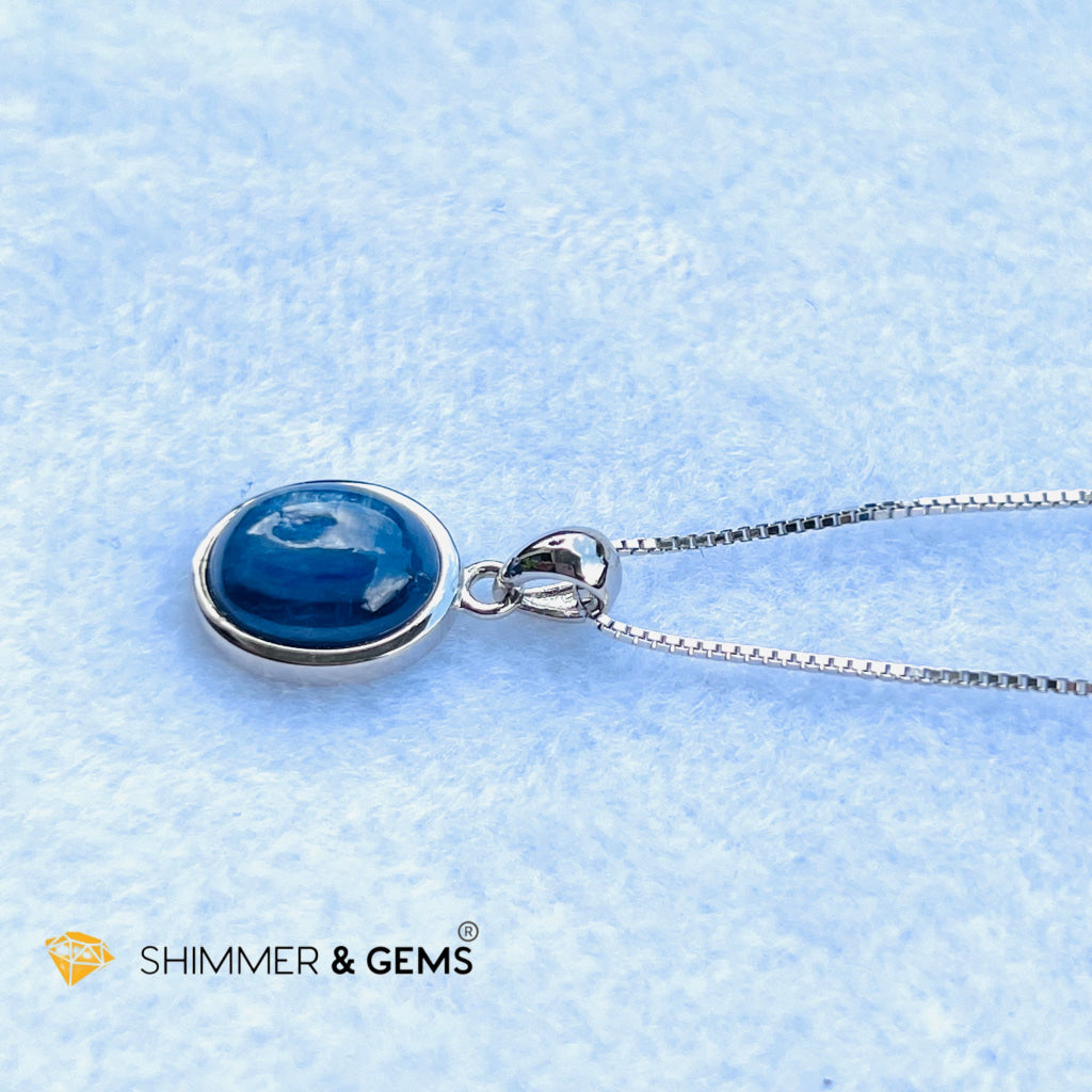 Blue Kyanite Oval Pendant Aa Grade Charms & Pendants