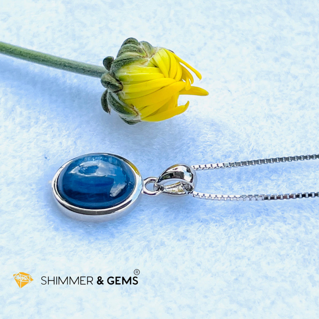 Blue Kyanite Oval Pendant Aa Grade Charms & Pendants