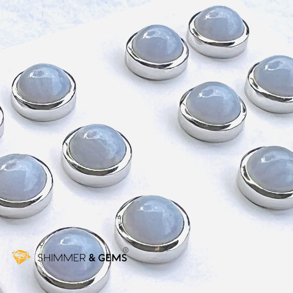 Blue Lace Agate Round Earrings 8Mm Charms & Pendants