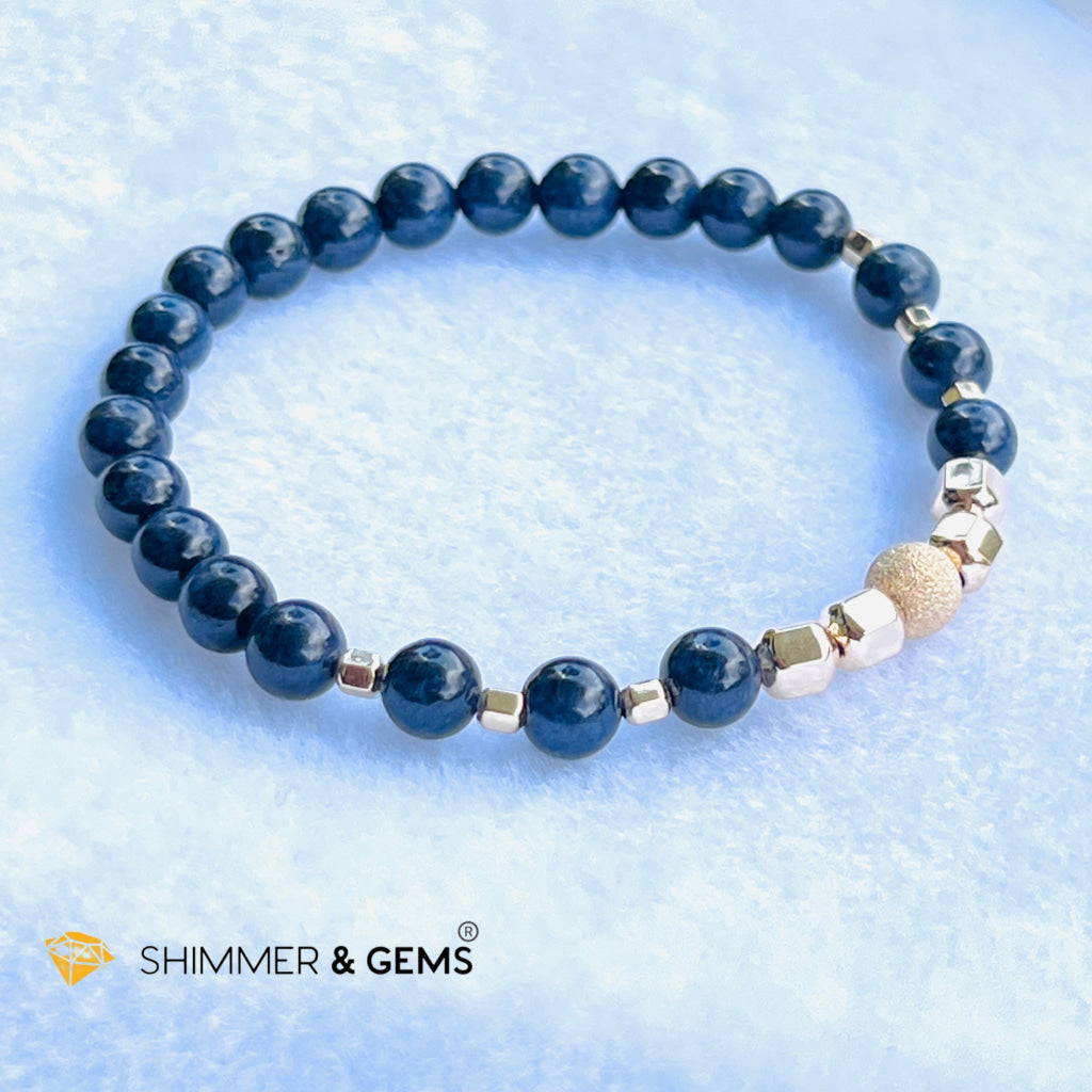 Blue Sapphire 6Mm Bracelet With 14K Gold Filled