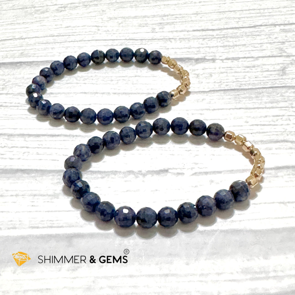 Blue Sapphire 7mm Fortune 8 14k Gold-filled Bracelet