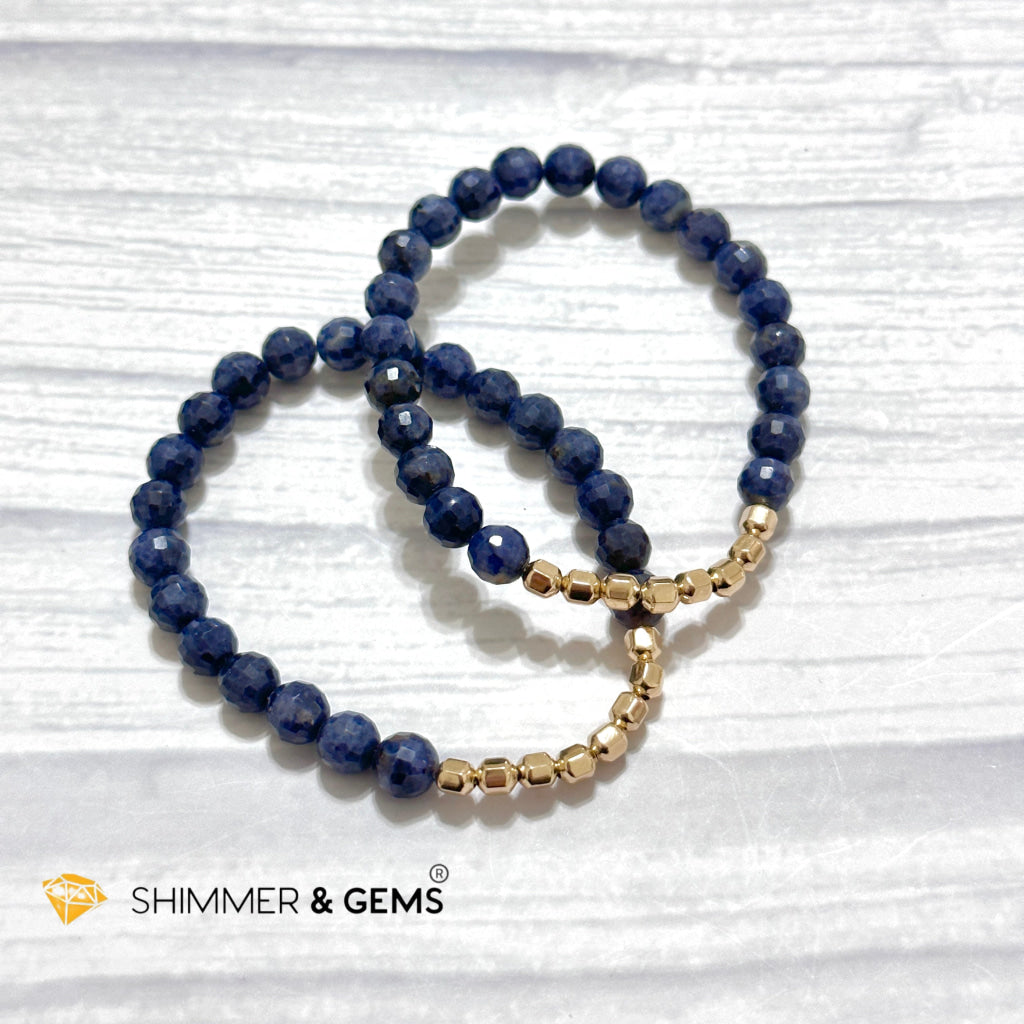 Blue Sapphire 7mm Fortune 8 14k Gold-filled Bracelet