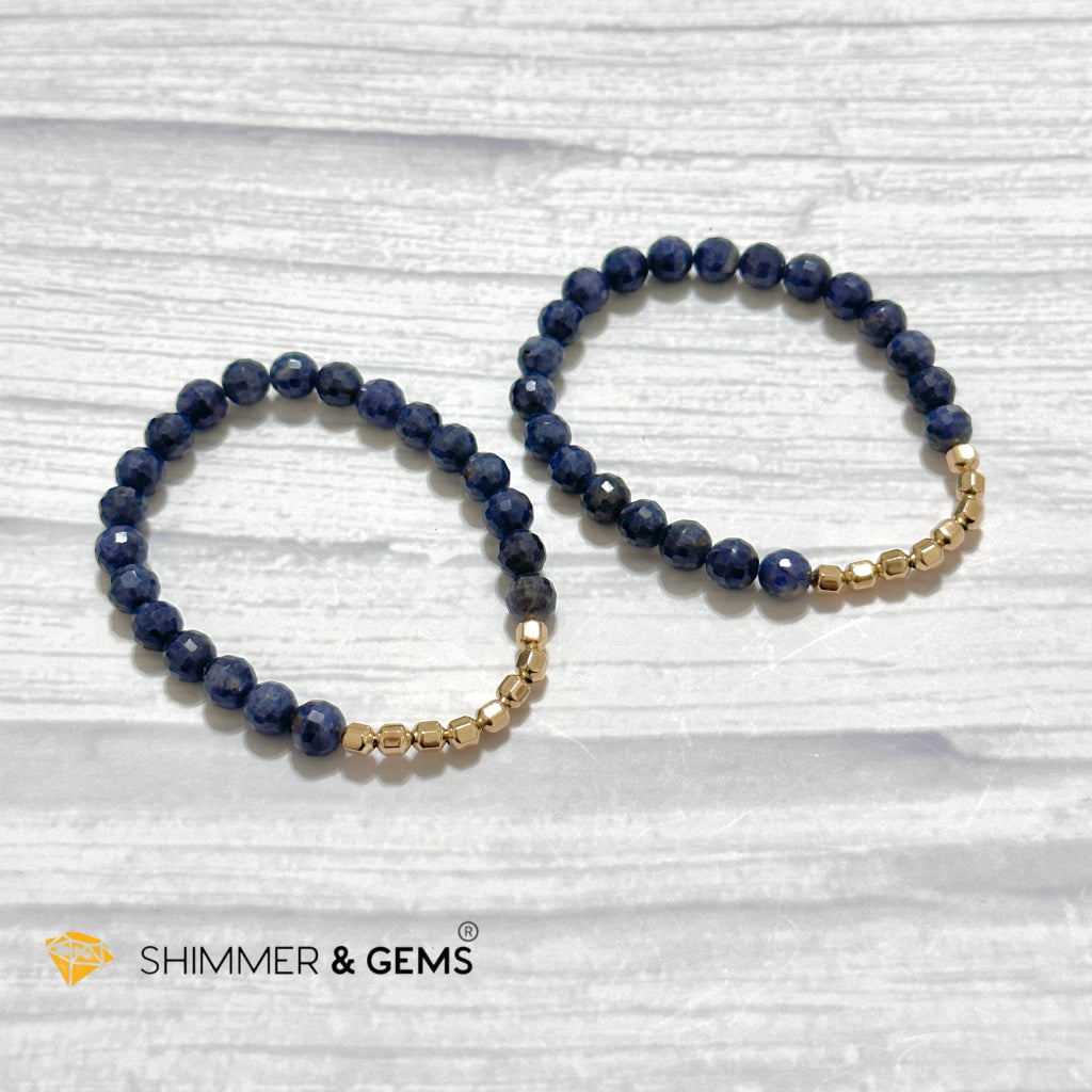 Blue Sapphire 7mm Fortune 8 14k Gold-filled Bracelet