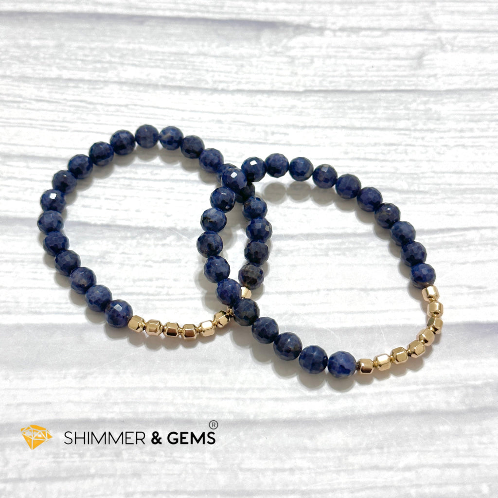Blue Sapphire 7mm Fortune 8 14k Gold-filled Bracelet