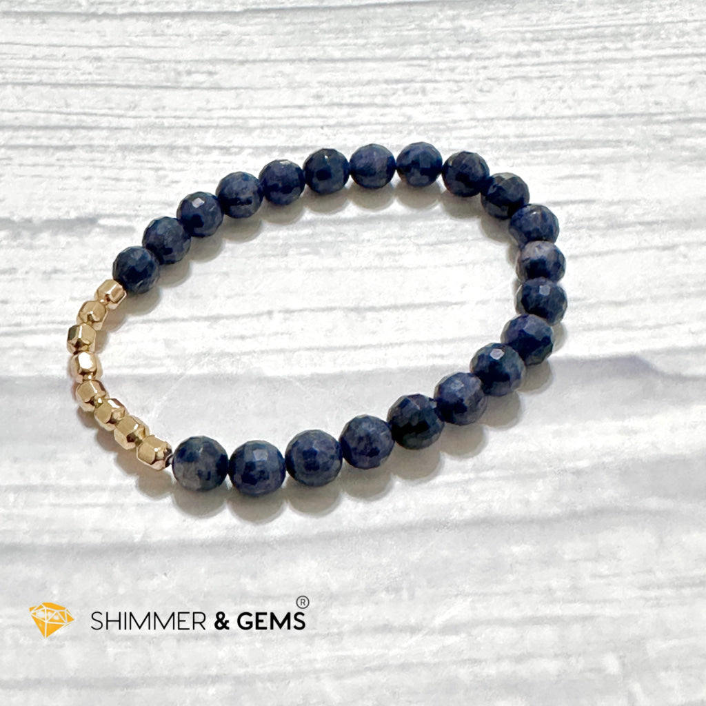 Blue Sapphire 7mm Fortune 8 14k Gold-filled Bracelet