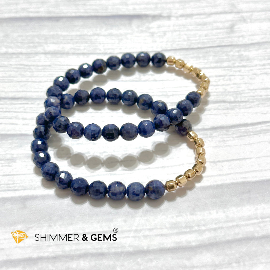 Blue Sapphire 7mm Fortune 8 14k Gold-filled Bracelet