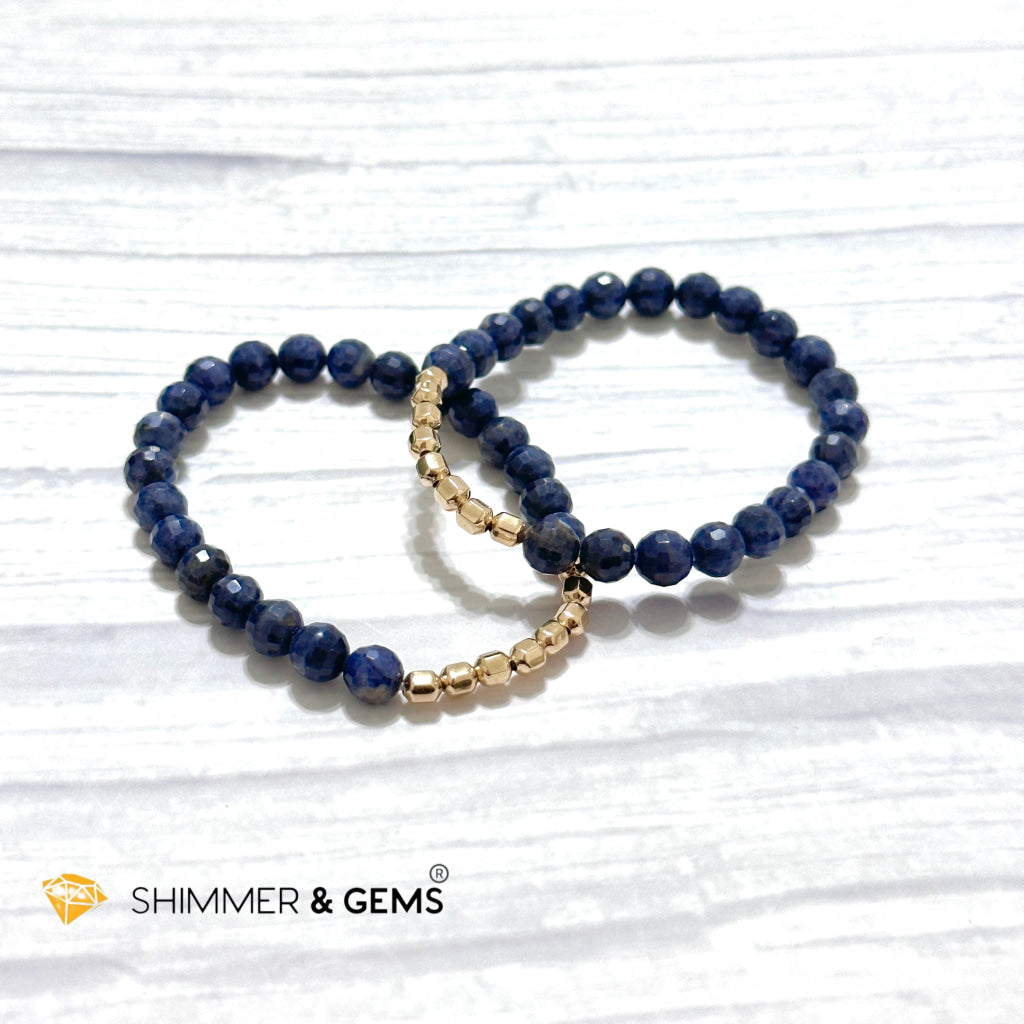Blue Sapphire 7mm Fortune 8 14k Gold-filled Bracelet