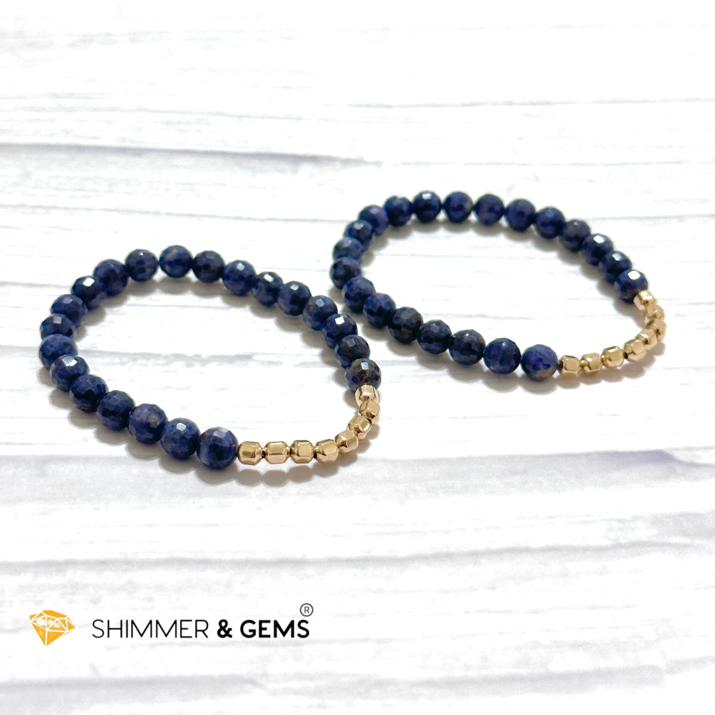 Blue Sapphire 7mm Fortune 8 14k Gold-filled Bracelet