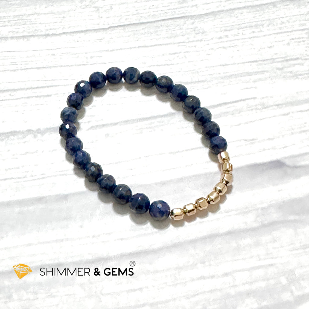 Blue Sapphire 7mm Fortune 8 14k Gold-filled Bracelet