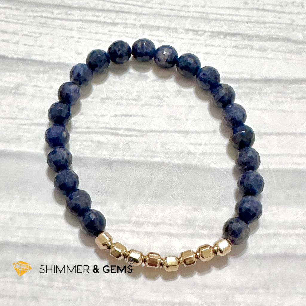 Blue Sapphire 7mm Fortune 8 14k Gold-filled Bracelet