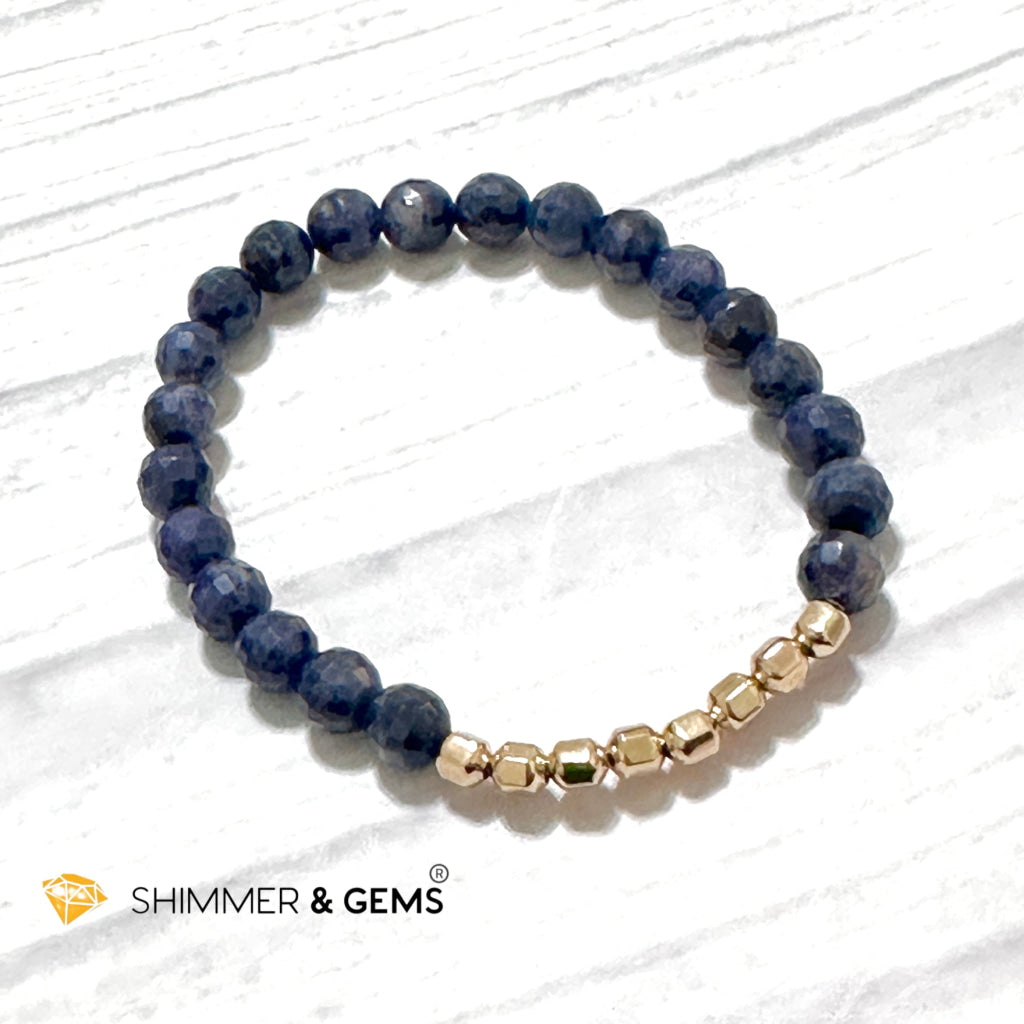 Blue Sapphire 7mm Fortune 8 14k Gold-filled Bracelet