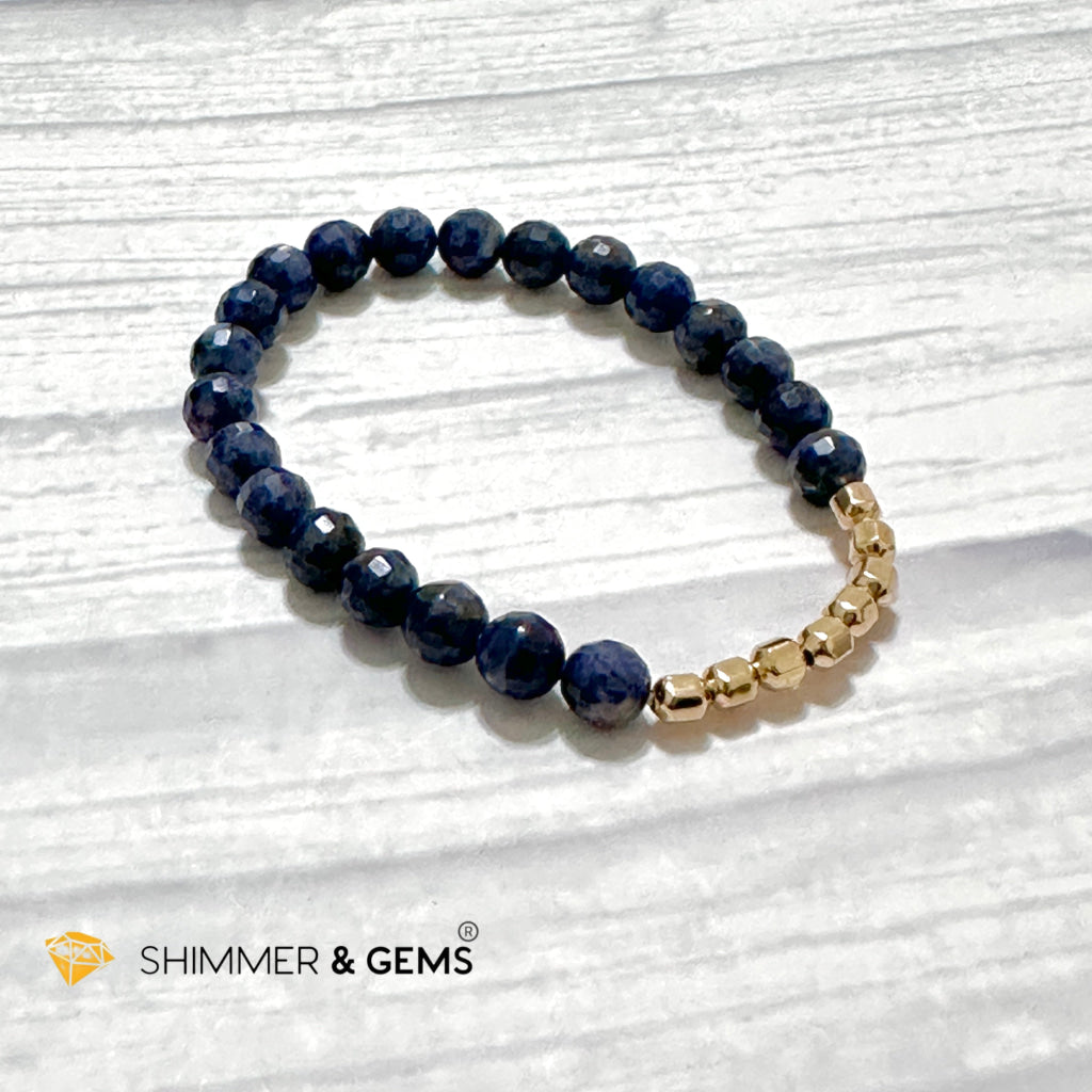 Blue Sapphire 7mm Fortune 8 14k Gold-filled Bracelet