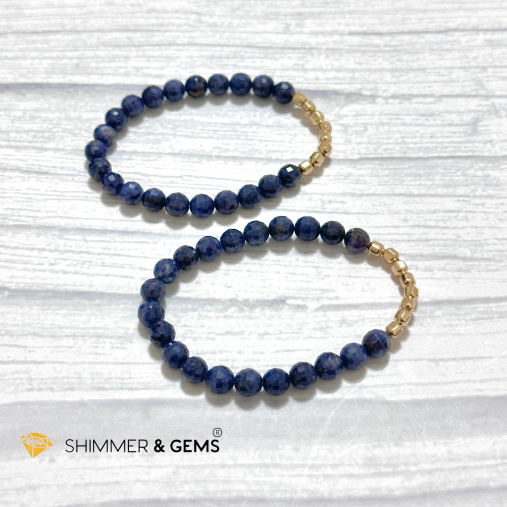 Blue Sapphire 7mm Fortune 8 14k Gold-filled Bracelet