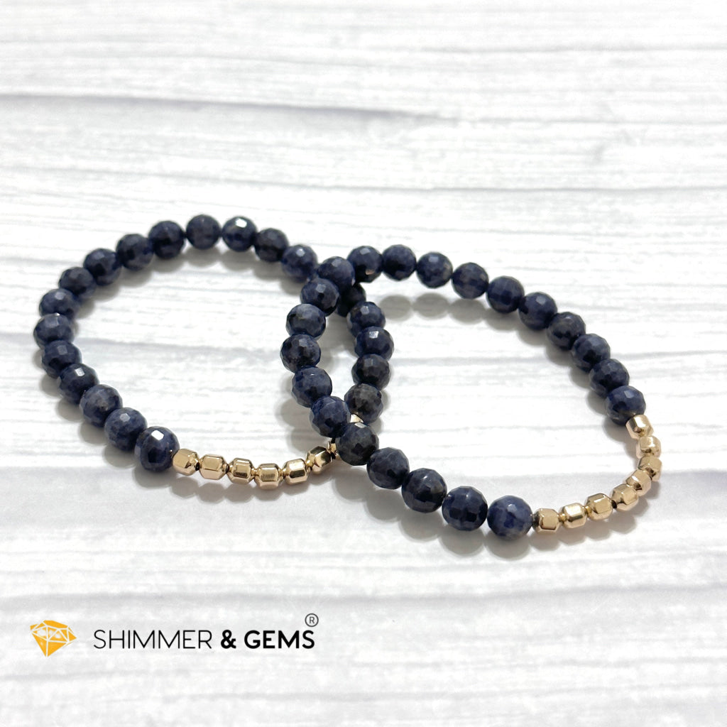 Blue Sapphire 7mm Fortune 8 14k Gold-filled Bracelet