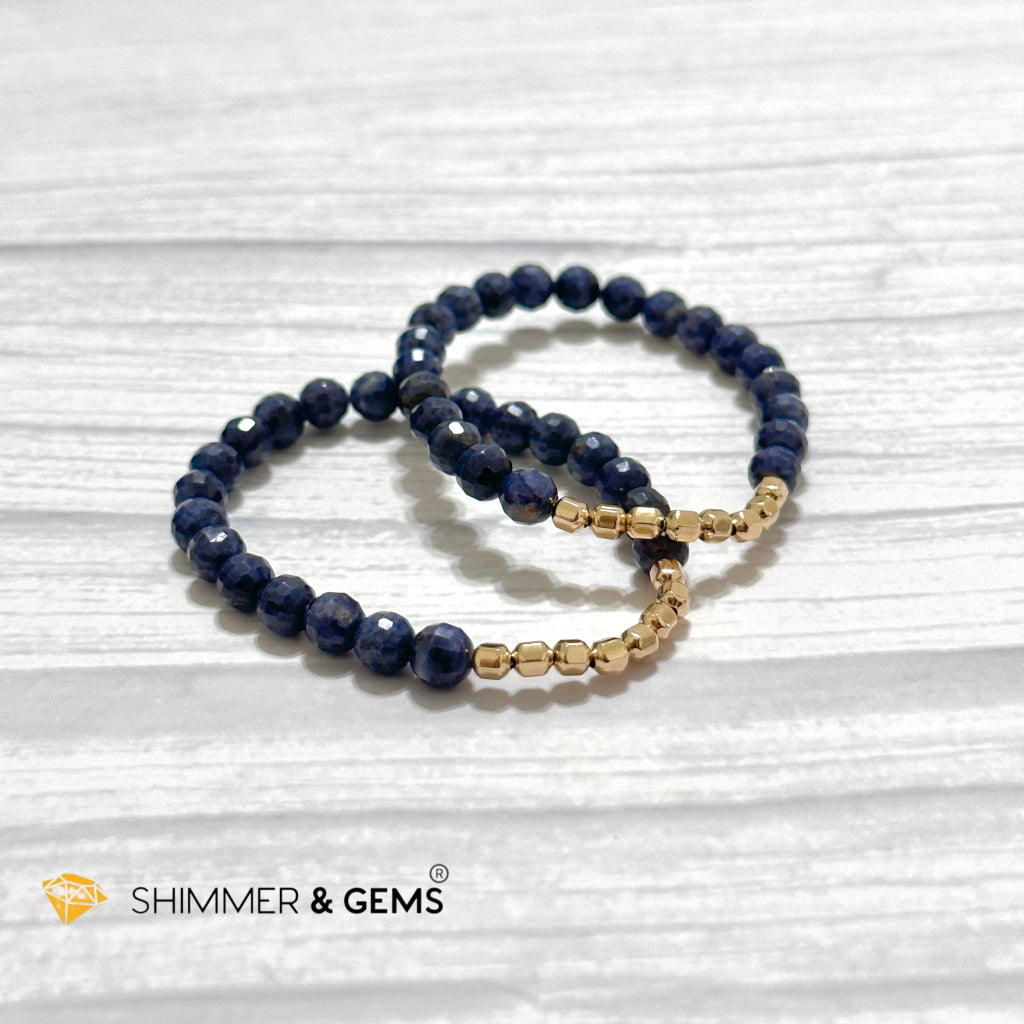 Blue Sapphire 7mm Fortune 8 14k Gold-filled Bracelet