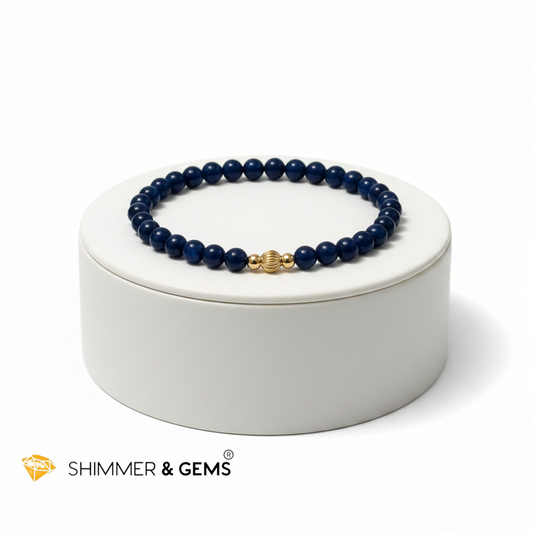 Blue Sapphire (Natural) 4mm Bracelet with 14k gold filled (Premium)