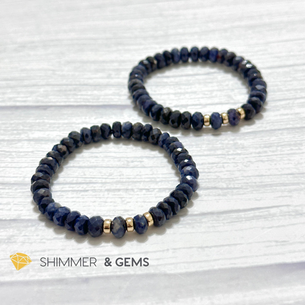 Blue Sapphire Rondelle Bracelet for Men & Women