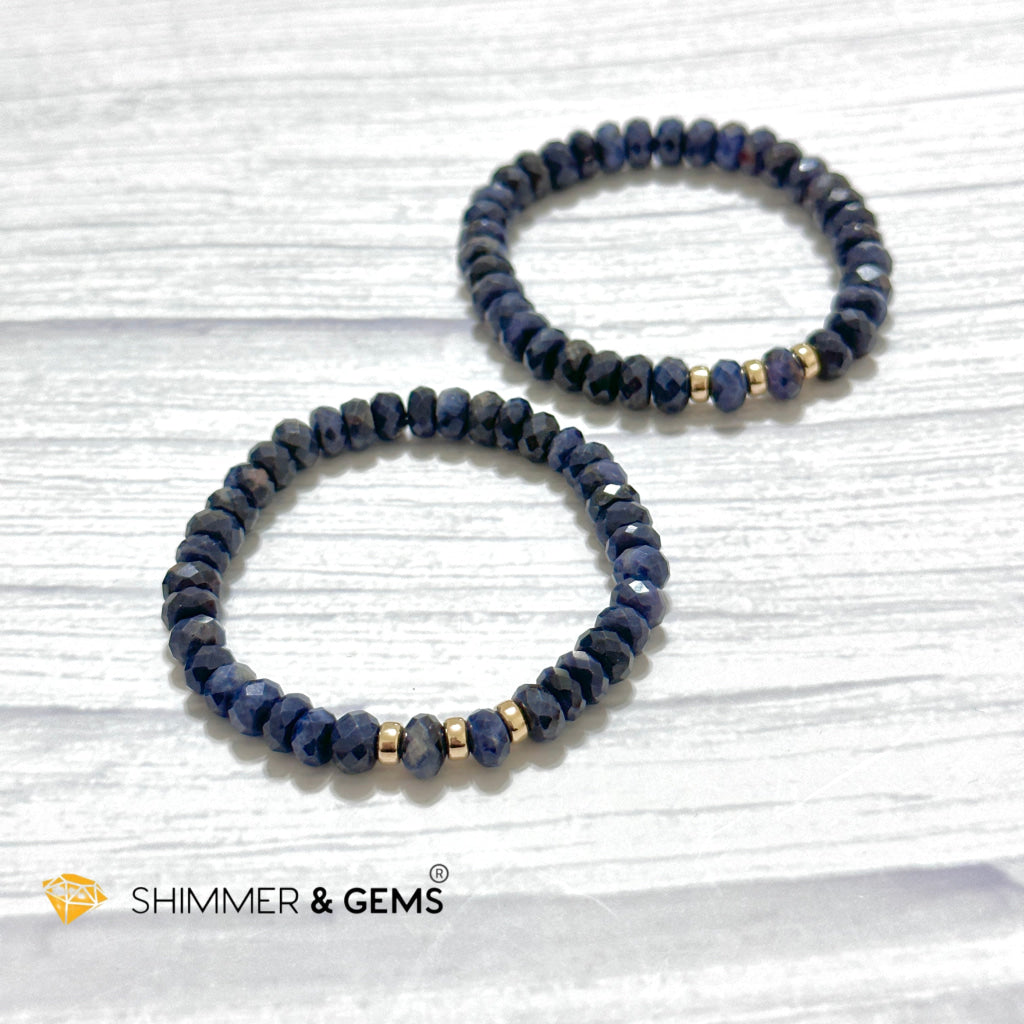 Blue Sapphire Rondelle Bracelet for Men & Women