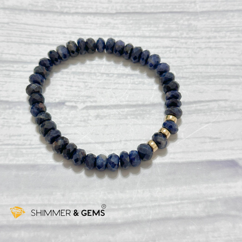 Blue Sapphire Rondelle Bracelet for Men & Women