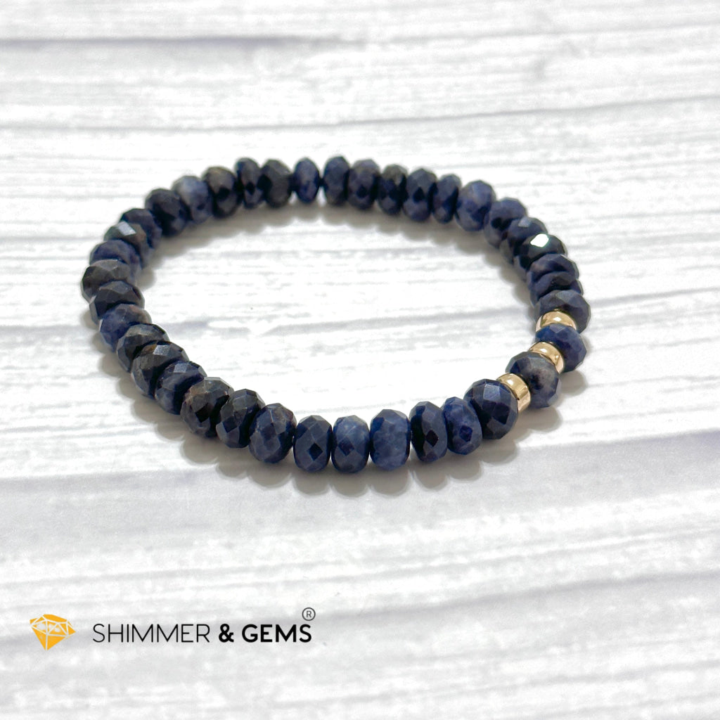 Blue Sapphire Rondelle Bracelet for Men & Women
