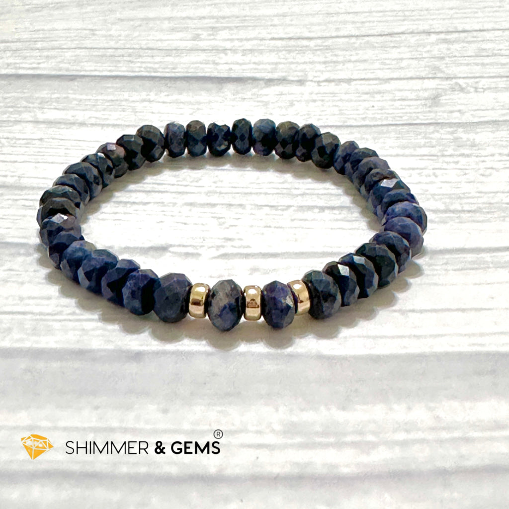 Blue Sapphire Rondelle Bracelet for Men & Women