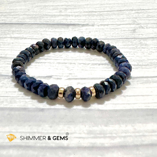 Blue Sapphire Rondelle Bracelet for Men & Women