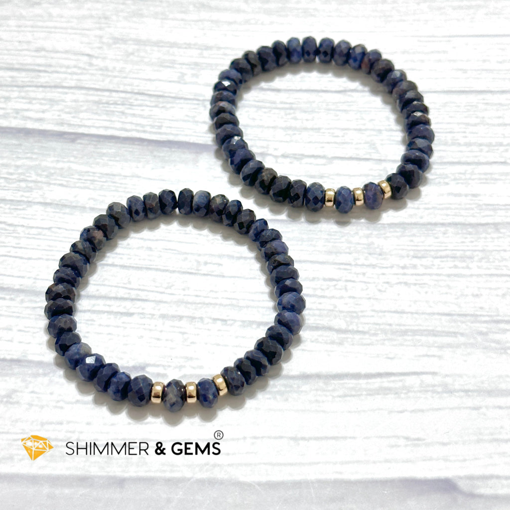 Blue Sapphire Rondelle Bracelet for Men & Women